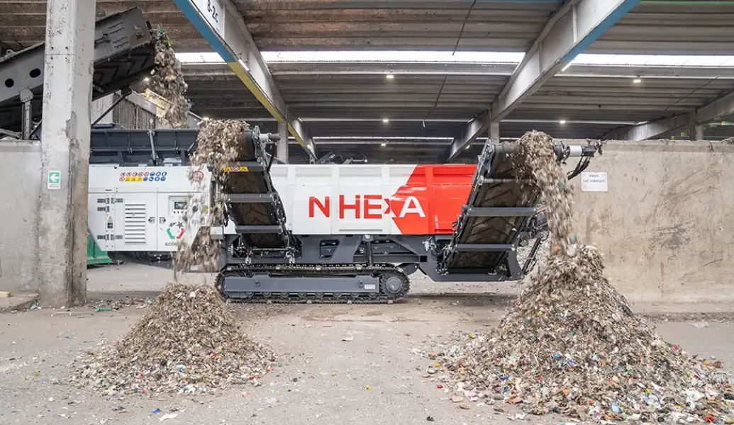 Ef3 NXEHA 5000 2F/3F industrial shredder system with safety enclosure